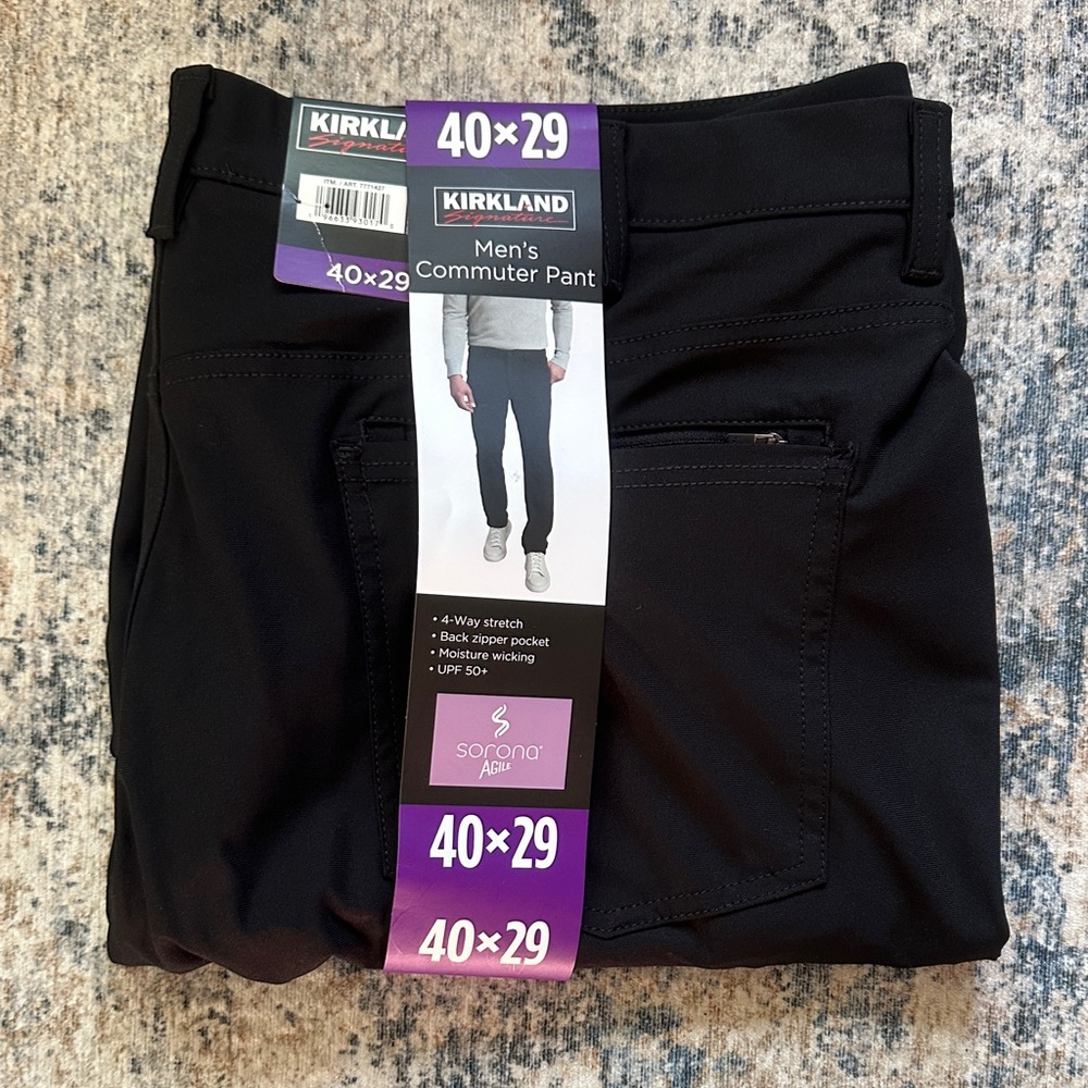 Kirkland Signature Men's Black Commuter Chinos